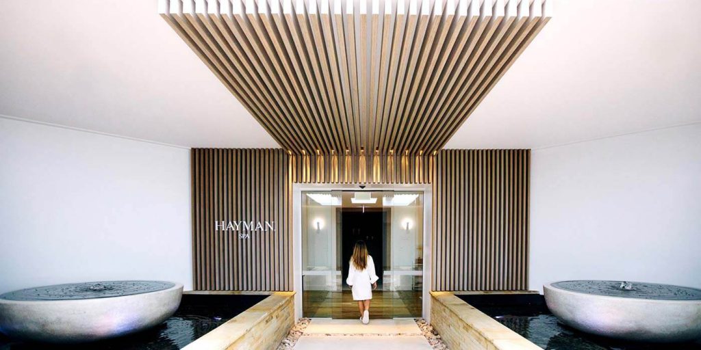 Hayman Spa Grand Entrance Featuring Custom Made Bamboo Battens