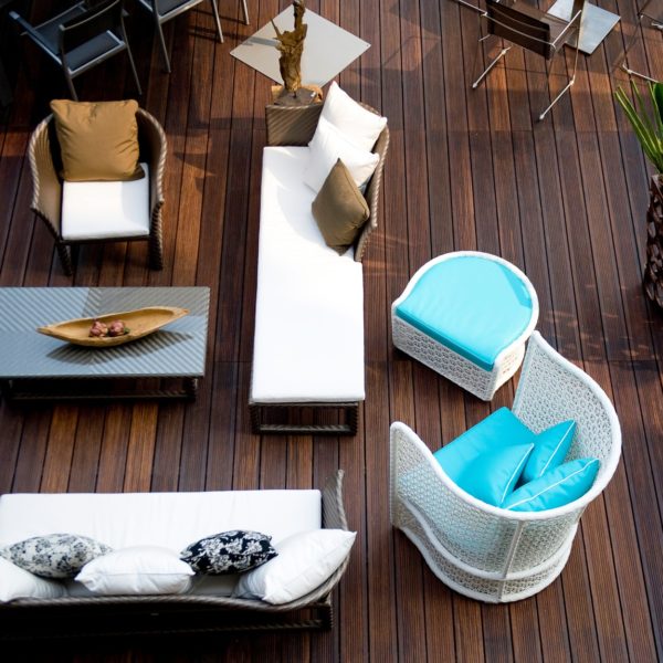 Bamboo Deck with Outdoor Furniture