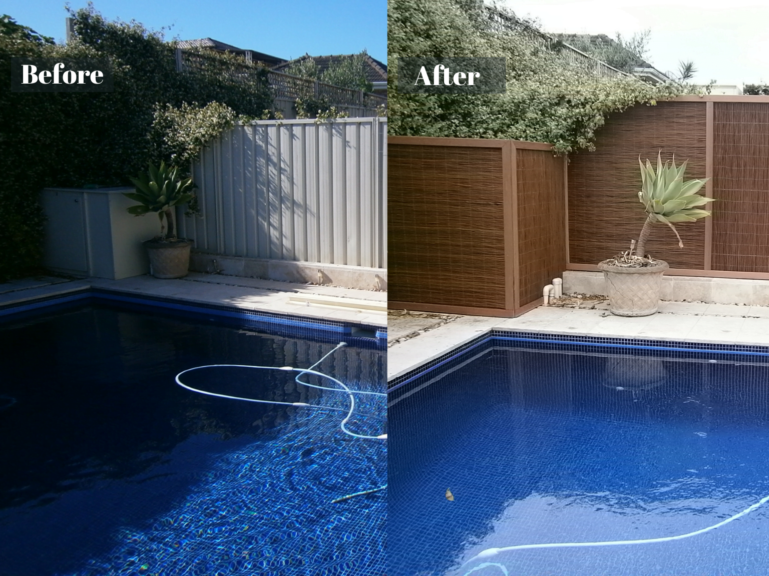 Before After Natureed Pool Fence