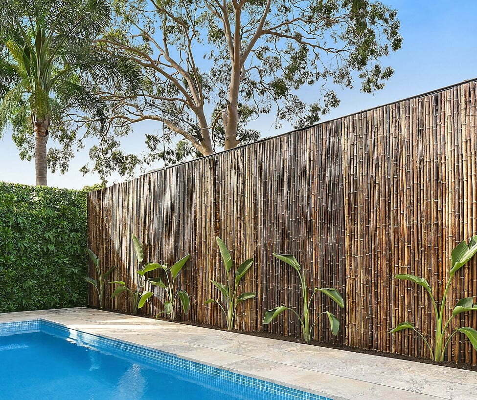Pool Compliant Fencing Options For Boundary Fence Bamboo rods and poles